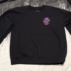 Pure Barre Black Crewneck with Pink Logo